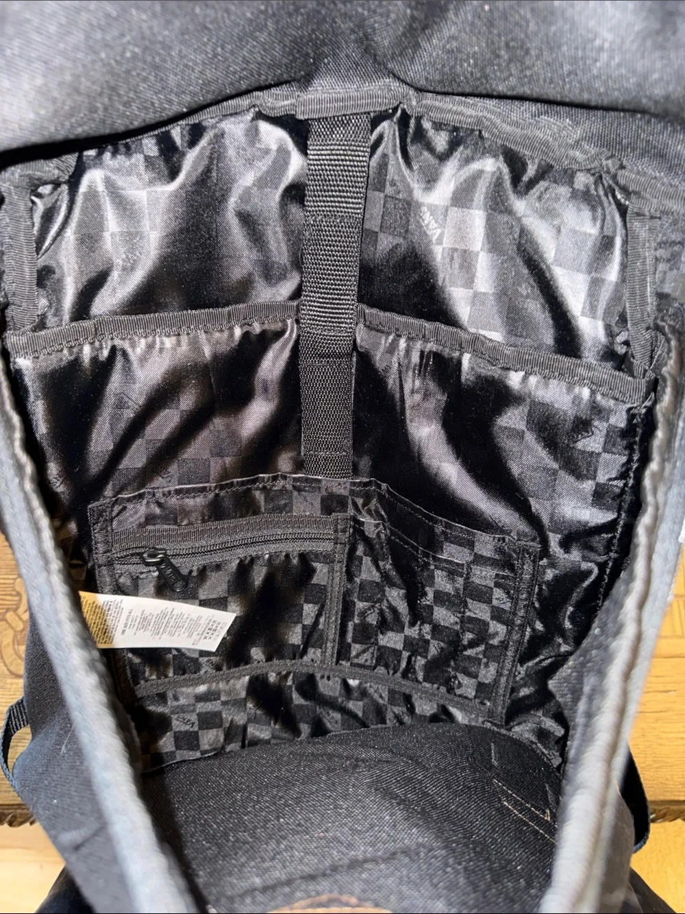 Vans Clamber Black Canvas Backpack with Leather Accent